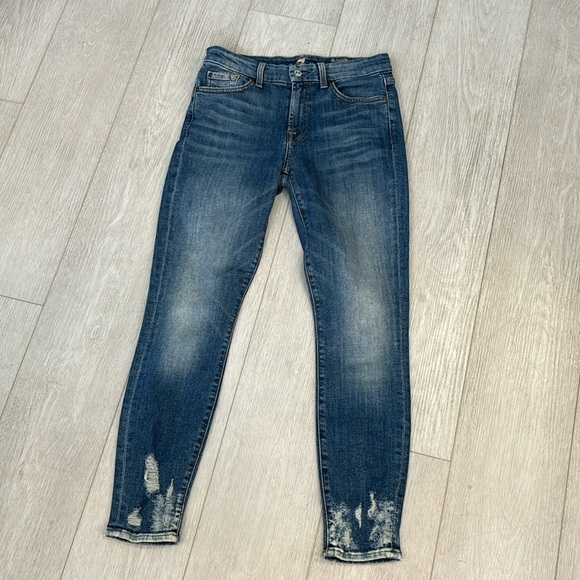 7 For All Mankind The Ankle Skinny blue Jeans size 27 - Picture 1 of 13